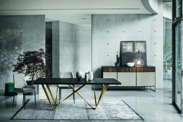 Tavolo allungabile moderno ed elegante, modello Wave, disponibile da Tappezzeria Gatti