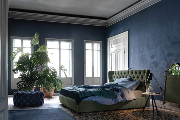 Letto imbottito elegante, modello Ginevra, disponibile da Tappezzeria Gatti